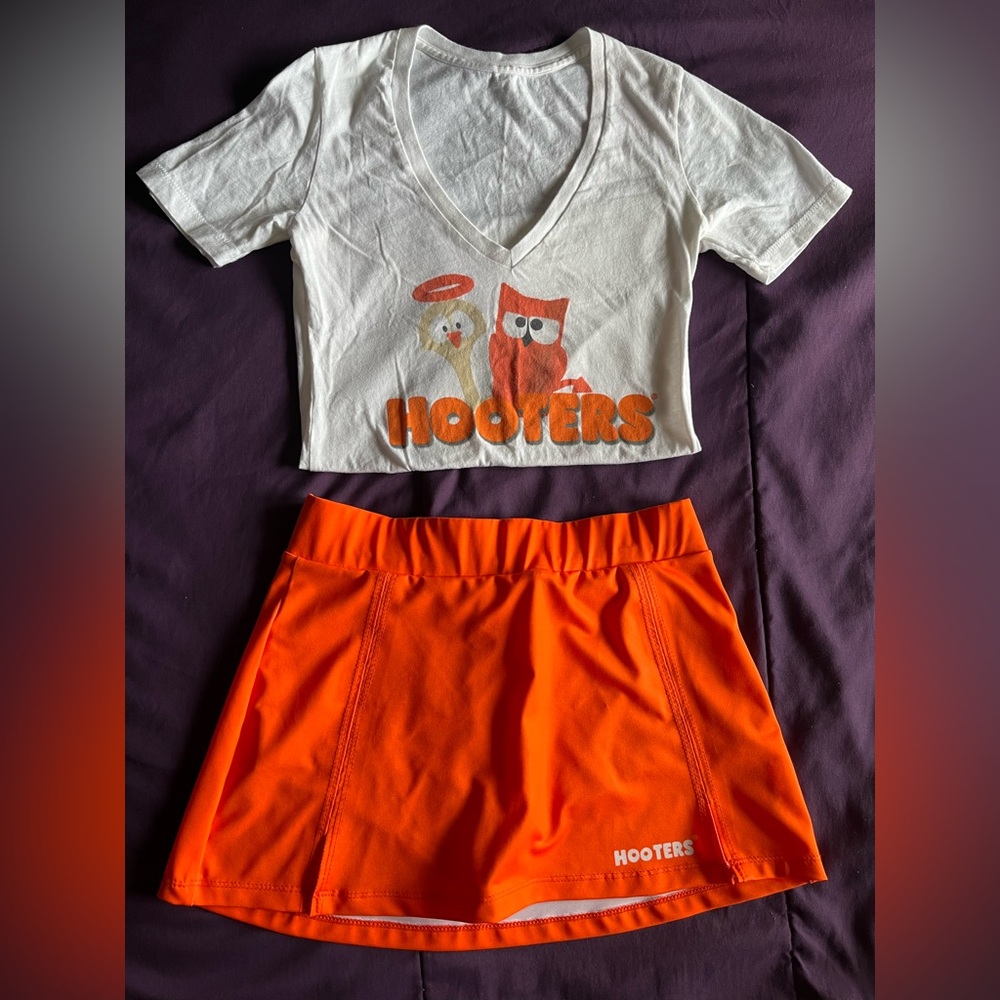 Hooters Crop Top and Skirt Set